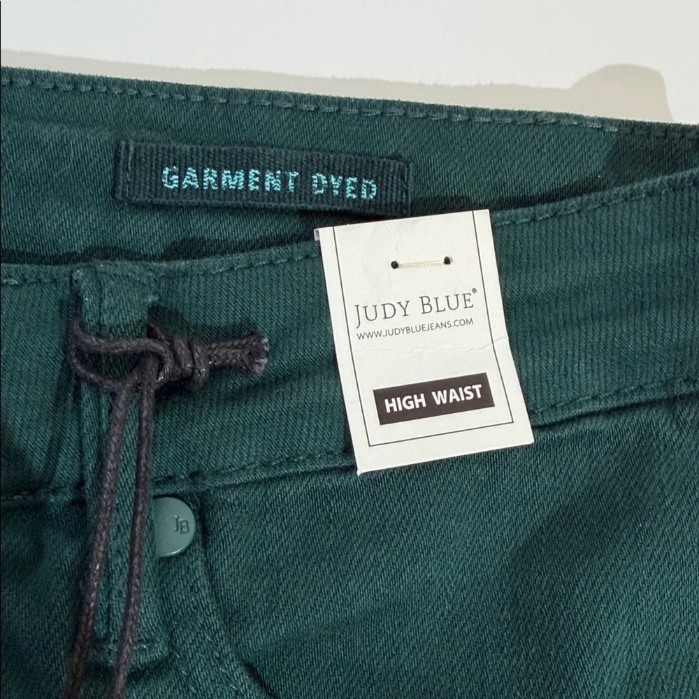 NWT Judy Blue Jeans Size 30 High Waist Cropped With Tummy Control Green - Picture 5 of 13